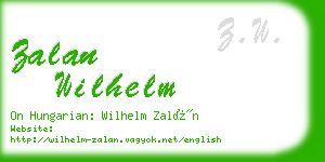 zalan wilhelm business card